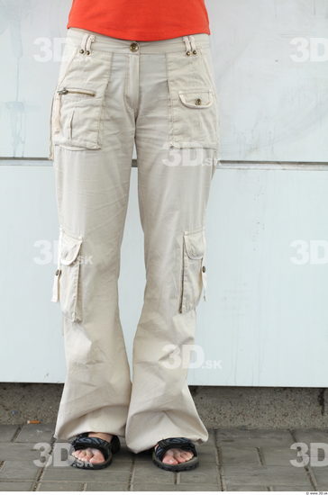 Leg Woman White Casual Trousers Average