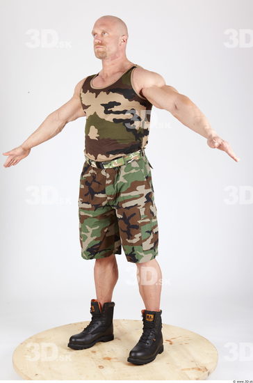 Whole Body Man Animation references Army Muscular Studio photo references