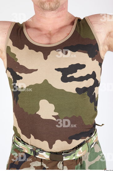 Upper Body Whole Body Man Army Singlet Muscular Studio photo references