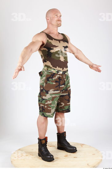 Whole Body Man Animation references Army Muscular Studio photo references