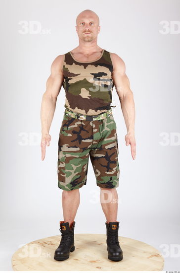 Whole Body Man Animation references Army Muscular Studio photo references