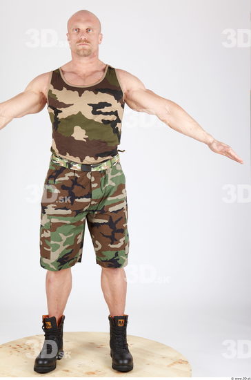 Whole Body Man Animation references Army Muscular Studio photo references