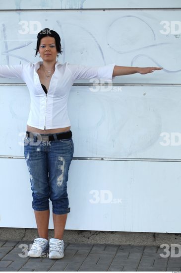 Whole Body Woman T poses Casual Average Street photo references