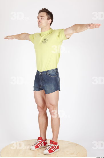Whole Body Man T poses Sports Muscular Studio photo references