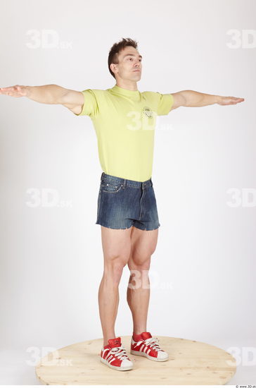 Whole Body Man T poses Sports Muscular Studio photo references