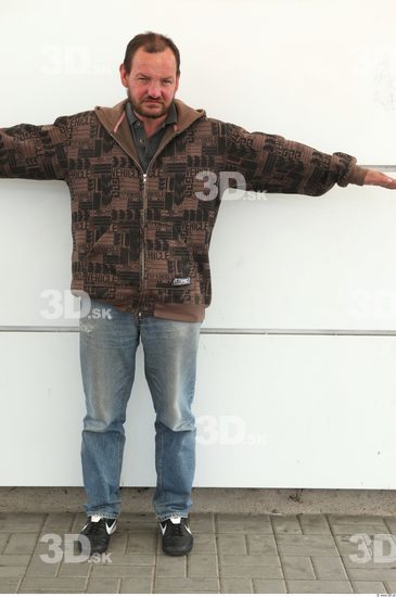 Whole Body Man T poses Casual Average Bearded Street photo references