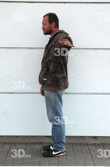 Whole Body Man T poses Casual Average Bearded Street photo references