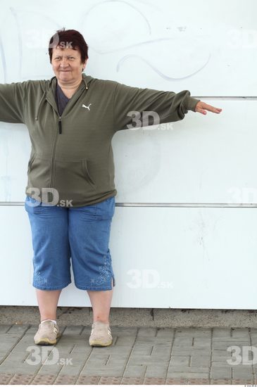 Whole Body Woman T poses White Casual Overweight