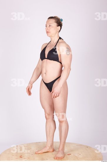 Whole Body Woman Animation references Tattoo Sports Swimsuit Muscular Studio photo references