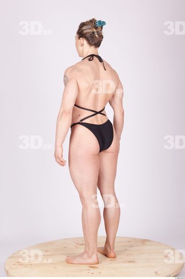 Whole Body Woman Animation references Tattoo Sports Swimsuit Muscular Studio photo references