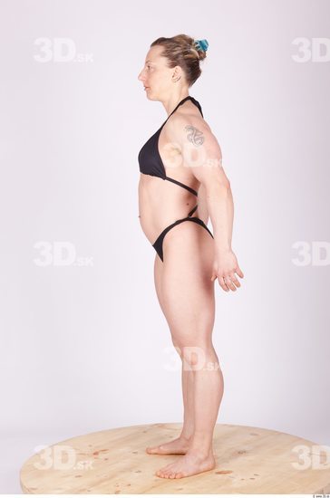 Whole Body Woman Animation references Tattoo Sports Swimsuit Muscular Studio photo references