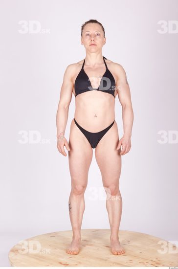 Whole Body Woman Animation references Tattoo Sports Swimsuit Muscular Studio photo references