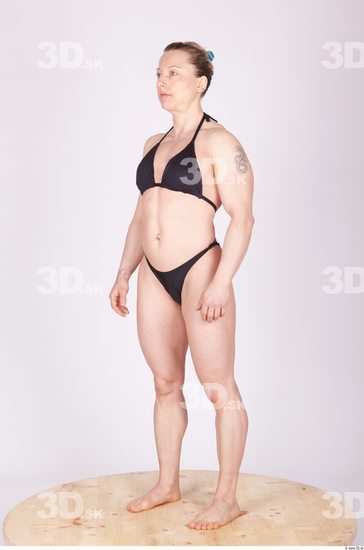 Whole Body Woman Animation references Tattoo Sports Swimsuit Muscular Studio photo references