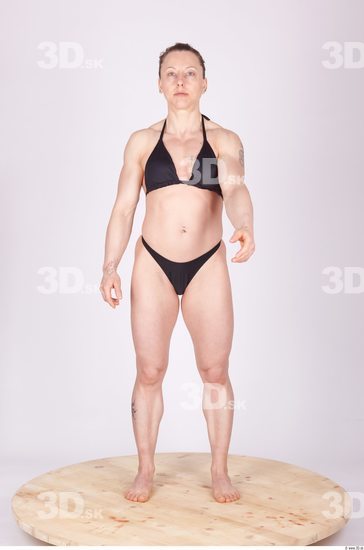 Whole Body Woman Animation references Tattoo Sports Swimsuit Muscular Studio photo references