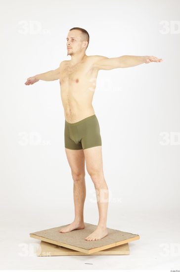 Whole Body Man T poses Underwear Anorak Average Studio photo references
