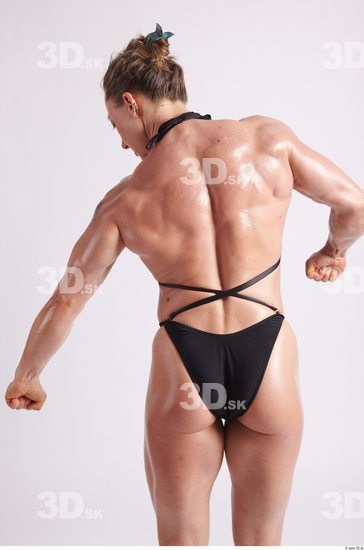 Upper Body Woman Tattoo Sports Swimsuit Muscular Studio photo references