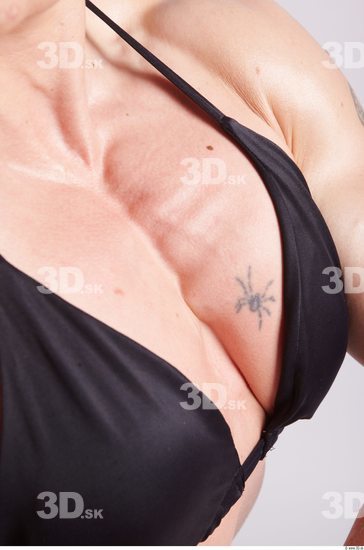 Chest Woman Tattoo Sports Swimsuit Muscular Studio photo references