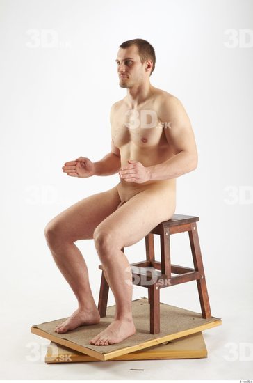 Whole Body Man Artistic poses White Nude Athletic