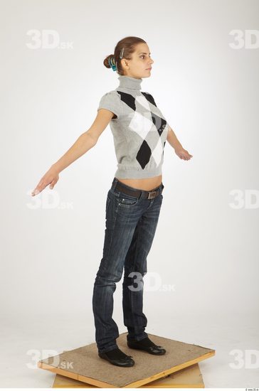 Whole Body Woman Animation references Casual Slim Studio photo references