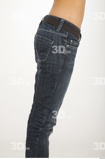 Thigh Woman Casual Jeans Slim Studio photo references