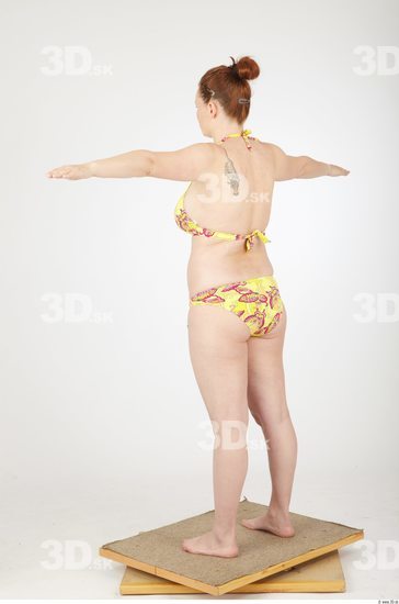 Whole Body Woman Animation references T poses Tattoo Casual Sports Swimsuit Overweight Studio photo references