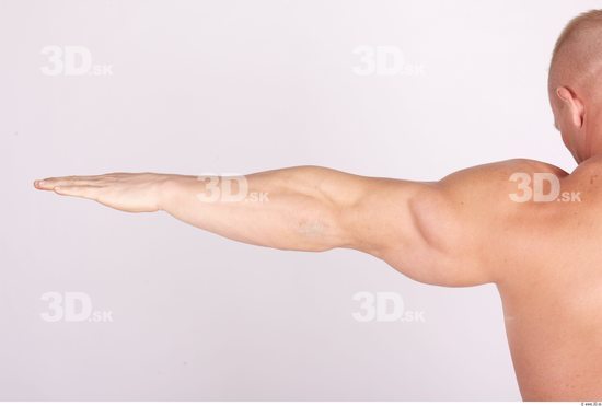 Arm Whole Body Man Nude Sports Muscular Studio photo references