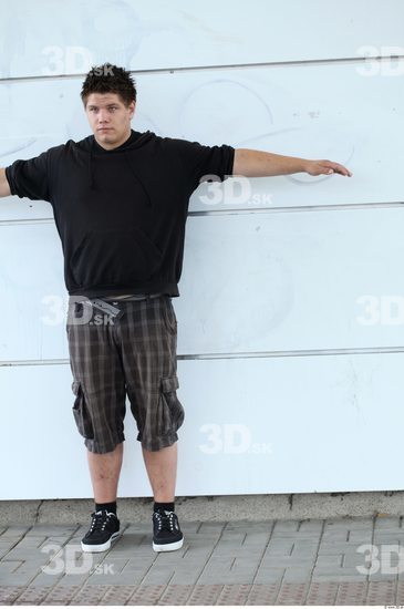 Whole Body Head Man T poses Casual Chubby Street photo references