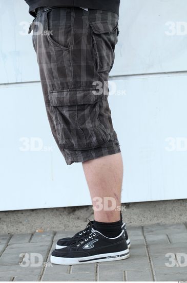 Leg Head Man Casual Shorts Chubby Overweight Street photo references