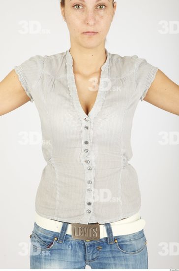 Upper Body Woman Casual Average Studio photo references