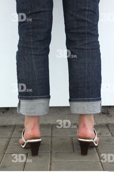 Calf Woman Casual Jeans Average Street photo references