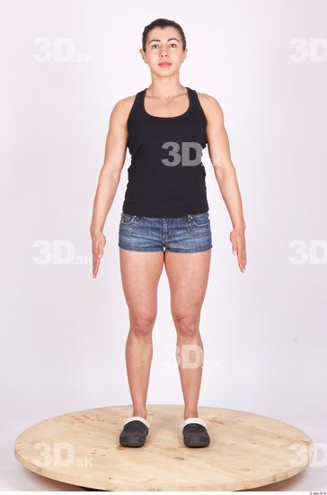 Whole Body Woman Animation references Casual Muscular Studio photo references