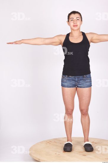 Whole Body Woman T poses Casual Muscular Studio photo references