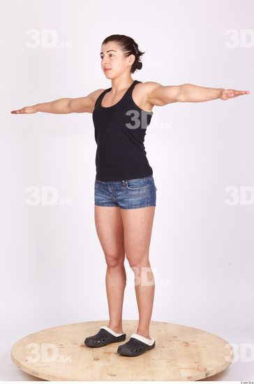 Whole Body Woman T poses Casual Muscular Studio photo references
