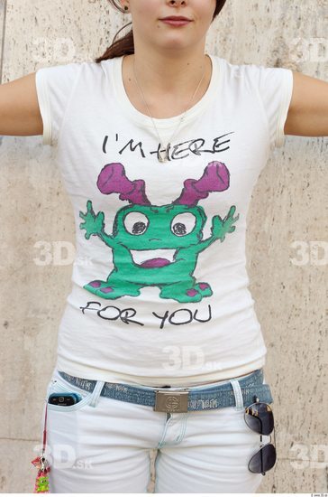 Upper Body Head Woman Casual Shirt T shirt Slim Street photo references