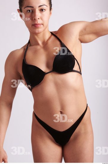 Arm Upper Body Woman Sports Swimsuit Muscular Studio photo references