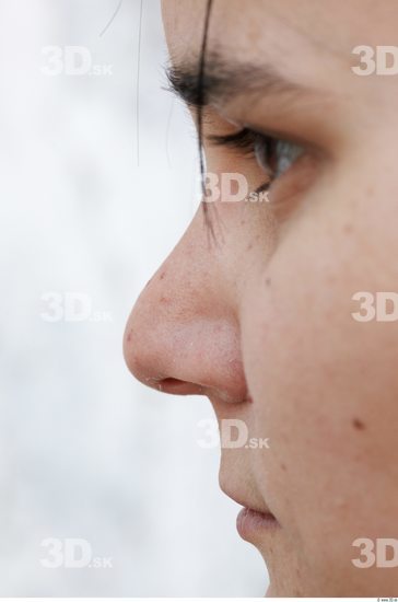 Nose Head Woman Slim Average Street photo references