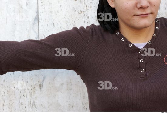 Arm Head Woman Casual Shirt T shirt Slim Average Street photo references
