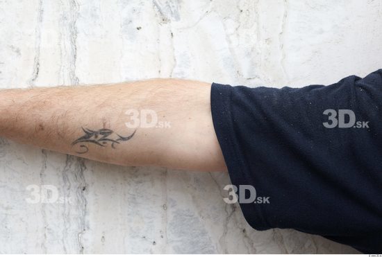 Forearm Man White Tattoo Nude Chubby