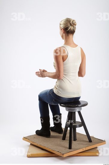 Whole Body Woman White Slim Studio photo references