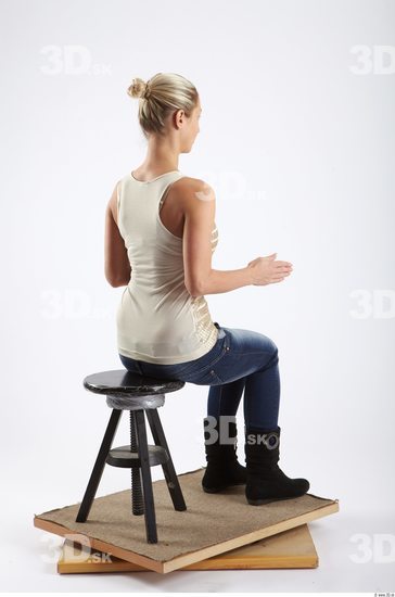 Whole Body Woman White Slim Studio photo references