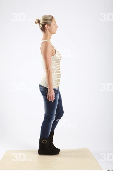 Whole Body Woman White Slim Studio photo references