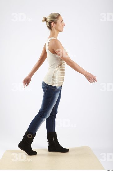 Whole Body Woman White Slim Studio photo references