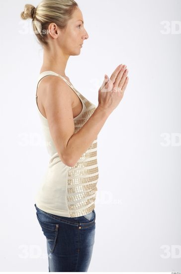 Whole Body Woman White Slim Studio photo references