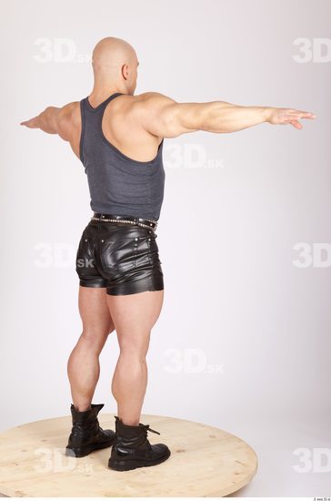 Whole Body Man T poses Casual Muscular Studio photo references