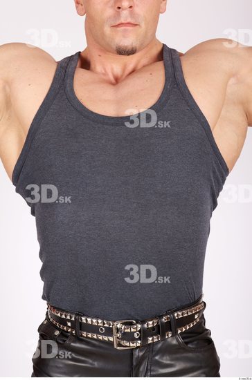 Upper Body Whole Body Man Casual Singlet Muscular Studio photo references