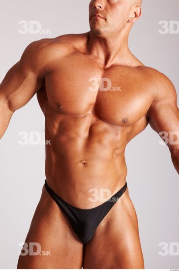 Upper Body Man Animation references White Sports Swimsuit Muscular