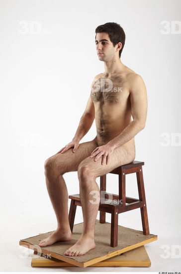 Whole Body Man Artistic poses White Hairy Nude Athletic