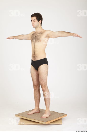 Whole Body Man Animation references T poses Hairy Casual Underwear Pants Athletic Studio photo references