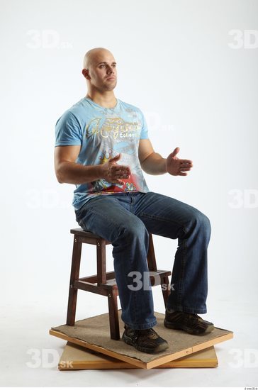 Whole Body Man Artistic poses White Casual Chubby Bald