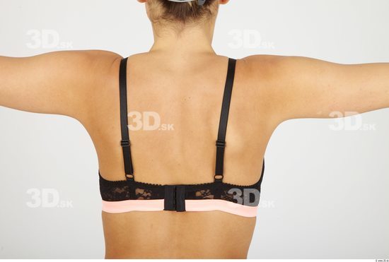 Whole Body Back Woman Animation references Casual Underwear Bra Slim Studio photo references
